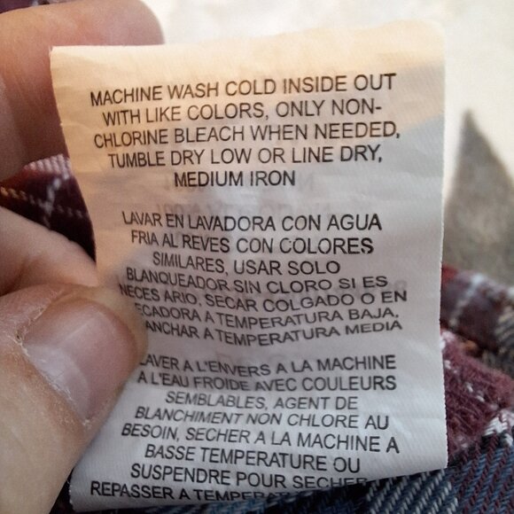 Wrangler Wrancher Men's Large Maroon Plaid Flannel Pearl Snap Button Up Shirt - Picture 9 of 9